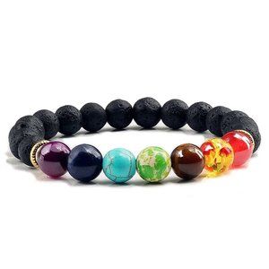 Lava stone beaded bracelet 7 Chakra